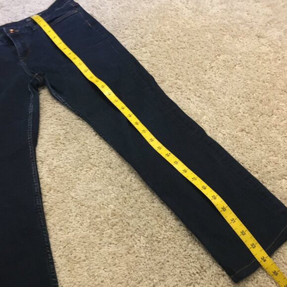 Tommy Hilfiger Organic Cotton Dark Navy Blue Denim Rome Straight Fit Jeans - Picture 14 of 16